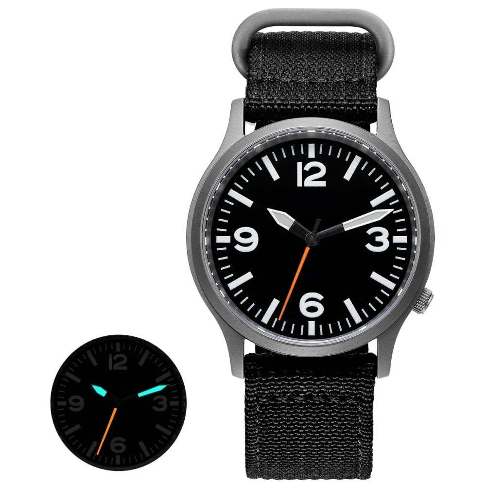 BERNY Full Titanium Watches for Men Super Luminous Sapphire Sports Field Quartz Men's Watch VH31 Wristwatch 5ATM Easy Read