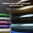 2/3PCS Laser Carbon Fiber Silicone Car Steering Wheel Cover 1K Micro Fiber Leather PVC Wheel Booster Cover Non-Slip Universal