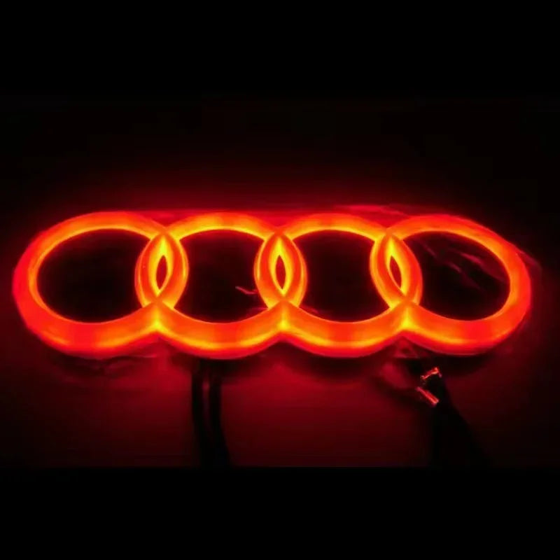 AUDI 4D Refitted LED Lamp Car Front Grill 4Ring Logo Light For A3 A4 A5 A6 A7 A8 S3 S4 S5 S6 S7 Q3 Q5 Q7 Decoration Accessories