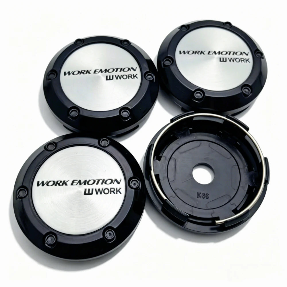 4pcs JDM W Work Emotion Logo Emblem Car Wheel Center Caps 66MM Clips 62MM Hub Wheels Cap Rim Hubcaps Dust Cover Car Accessories