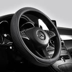 Funda para volante de coche de retales perforados de cuero Napa, antideslizante, transpirable, universal de 15 pulgadas (aproximadamente. 38,1 cm)