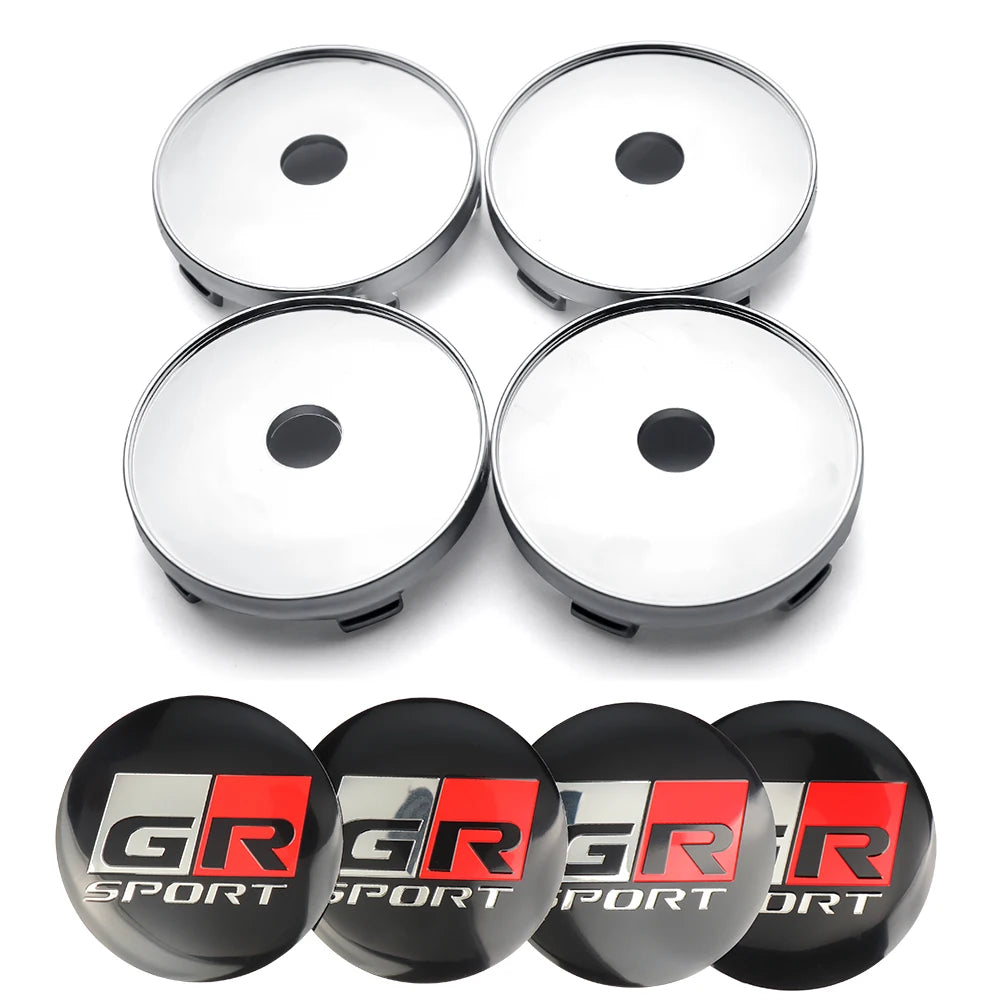 56mm 60mm GR Sport Emblem Car Wheel Center Hub Cap Stickers Decoration For Toyota Hilux Crown CHR Yaris Camry Prius Rav4 Avalon