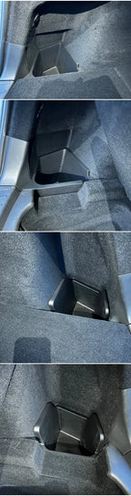 For Tesla Model Y Juniper Trunk Organizer Side Storage Box Boot Organizer Flocked TPE Mat Anti-dirty 2025 Car Travel Accessories