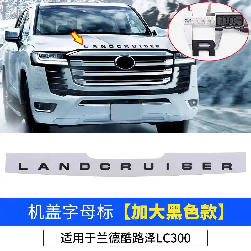 Hood Letter Badge Trunk Rear Letter Emblem Door Side Badges Suitable for Toyota Land Cruiser LC300