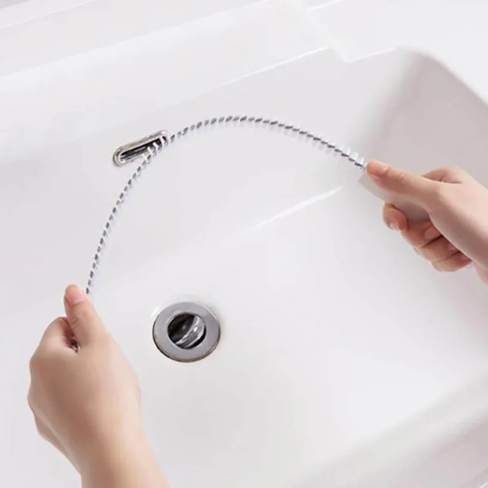 1 cepillo de limpieza de drenaje de fregadero, removedor de obstrucciones de drenaje, cepillo de drenaje de alcantarillado de desbordamiento de fregadero flexible para baño y cocina