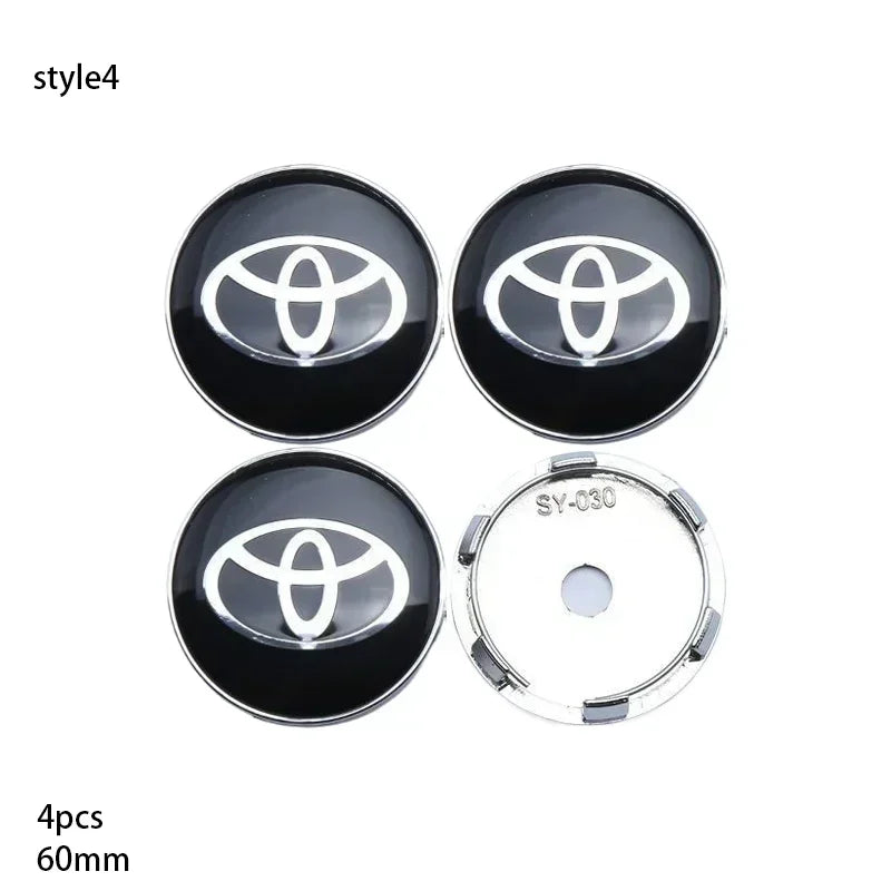 4pcs 60mm Car Tyre Wheel Center Hub Cap Badge For Toyota C-hr Prado Rav4 Yaris Hilux Prius Avensis Corolla Camry Accessories