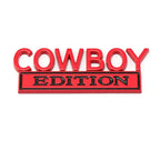 COWBOY EDITION COOL Car 3D Metal Front Hood Grille Emblem Badge Decal Sticker Auto Pickup Tail Trunk Body Styling Accessories