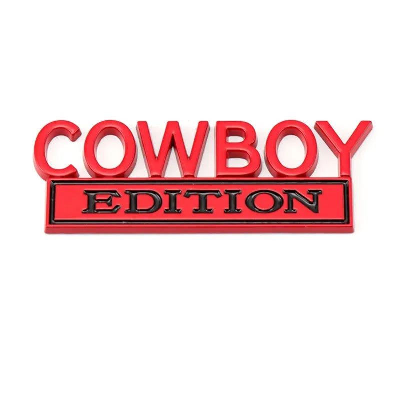COWBOY EDITION COOL Car 3D Metal Front Hood Grille Emblem Badge Decal Sticker Auto Pickup Tail Trunk Body Styling Accessories