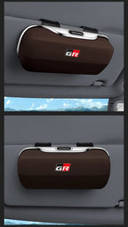 Car Eyewear Case Box Sunglasses Holder Sun Visor Storage Protective Frame Box Glasses Clip For Toyota GR Sport Rav4 Yaris Camry