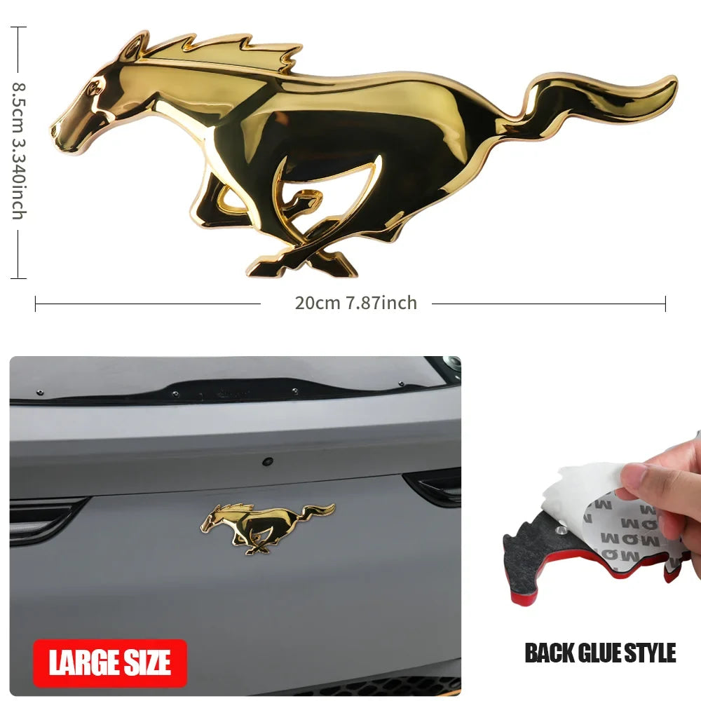 3D Metal Car Front Grille Emblem Logo Rear Trunk Badge Sticker For Ford Mustang Fiesta Focus Ranger Smax Kuga Mondeo Accessories