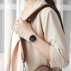 2025 nuevo reloj de pulsera de cuarzo para mujer 34mm barril de vino oro rosa cronómetro negro estilo minimalista de moda relojes ovalados para mujer