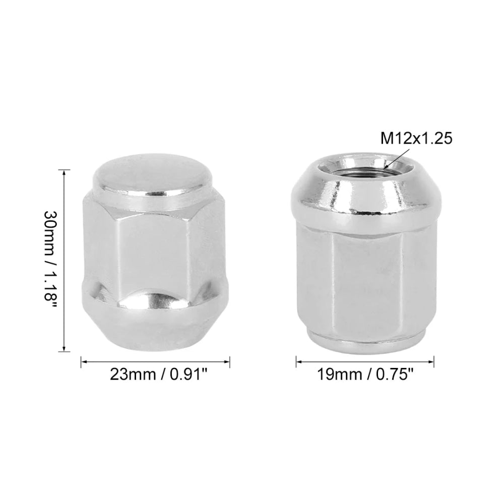 X Autohaux 4PCS Car Wheel Nut Caps Screw Bulge Acorn Cone Racing Bolt Head Cover Anti-Theft Lug Nuts Bolts M12/14x1.5 M12x1.25