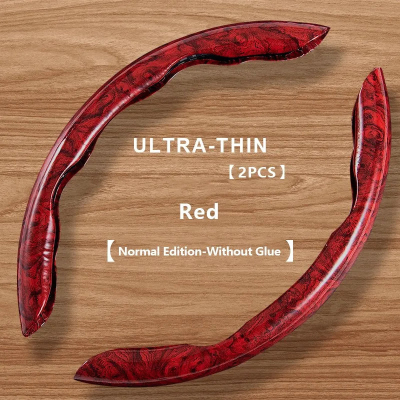 Universal Suede / Nappa Leather Car Steering Wheel Cover 38CM Breathable O/D Shape Protector Non-Slip Auto Interior Accessories