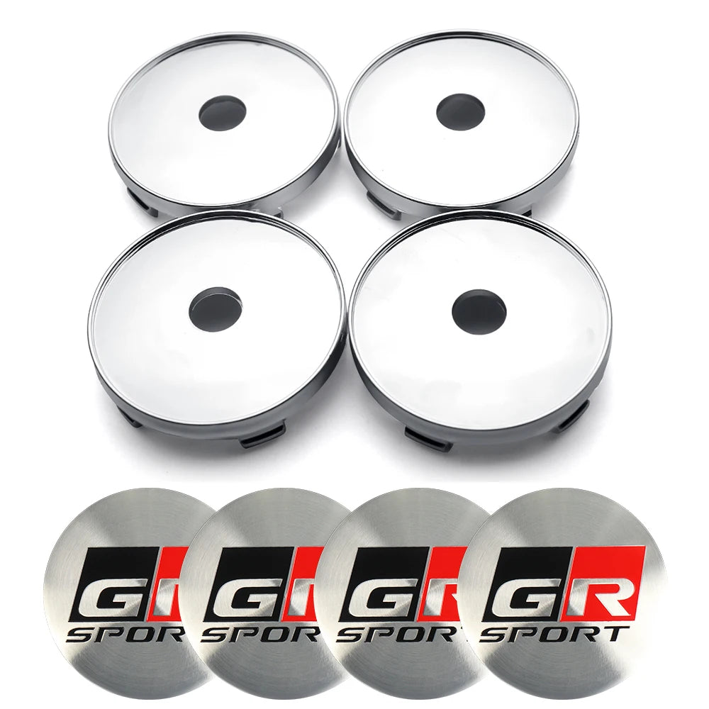 56mm 60mm GR Sport Emblem Car Wheel Center Hub Cap Stickers Decoration For Toyota Hilux Crown CHR Yaris Camry Prius Rav4 Avalon