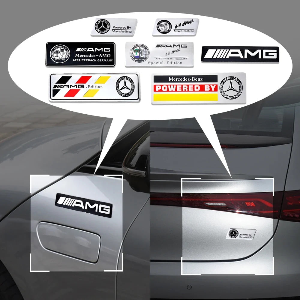 3D Aluminum Car Side Body Trunk Emblem Decoration Sticker For Mercedes Benz AMG Class GLK GLA CLA GLB W108 W447 W204 W205 Fortwo