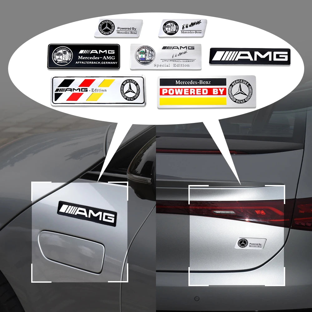 3D Aluminum Car Side Body Trunk Emblem Decoration Sticker For Mercedes Benz AMG Class GLK GLA CLA GLB W108 W447 W204 W205 Fortwo
