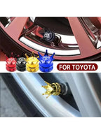 4PCS Crown Style Tire Valve Stem Caps, Air Caps Cover, Aluminum Alloy Dustproof And Waterproof Valve Caps Cover For All Toyota