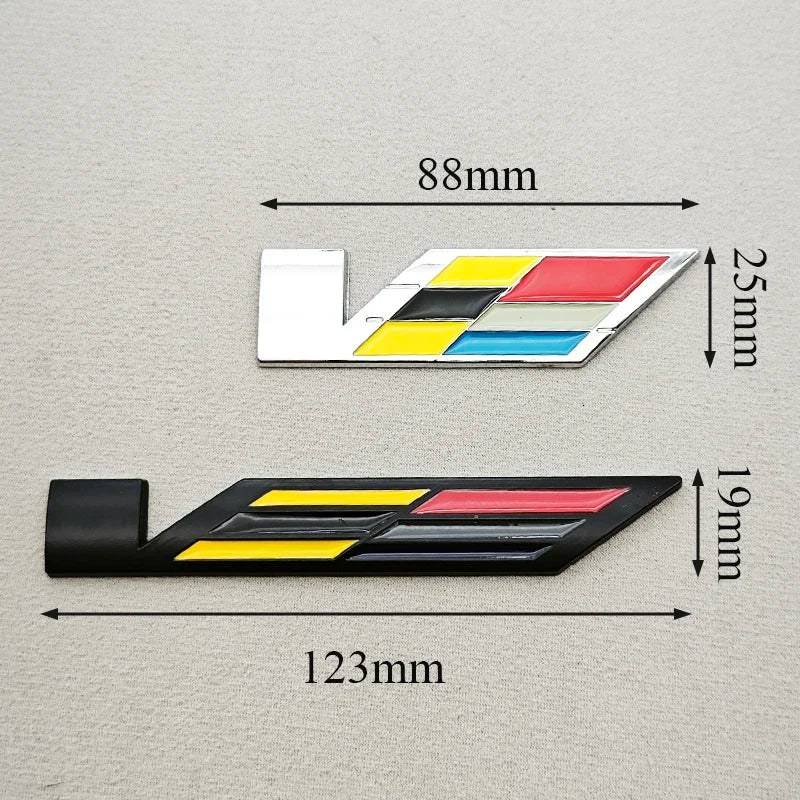 3D Metal Car Sticker Logo V Rear Trunk Badge Fender Side Emblem Decals For Cadillac ATS CTS CT4 CT5 XT6 Auto Accessories