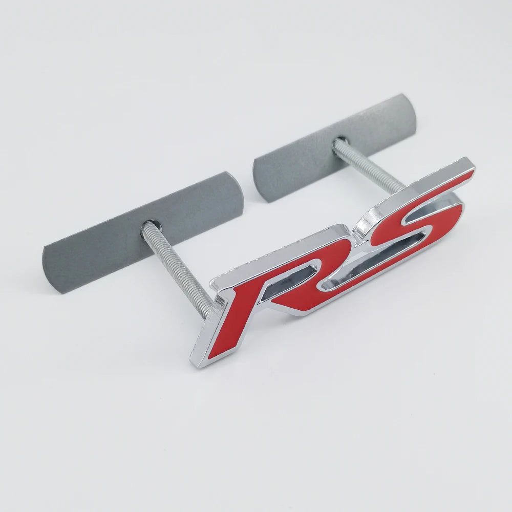 3D Metal Logo RS Emblem Letters Car Front Grille Badge Rear Trunk Sticker For Honda Civic City Fit Shuttle Jazz Car Acceessories