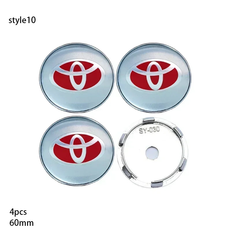 4pcs 60mm Car Tyre Wheel Center Hub Cap Badge For Toyota C-hr Prado Rav4 Yaris Hilux Prius Avensis Corolla Camry Accessories