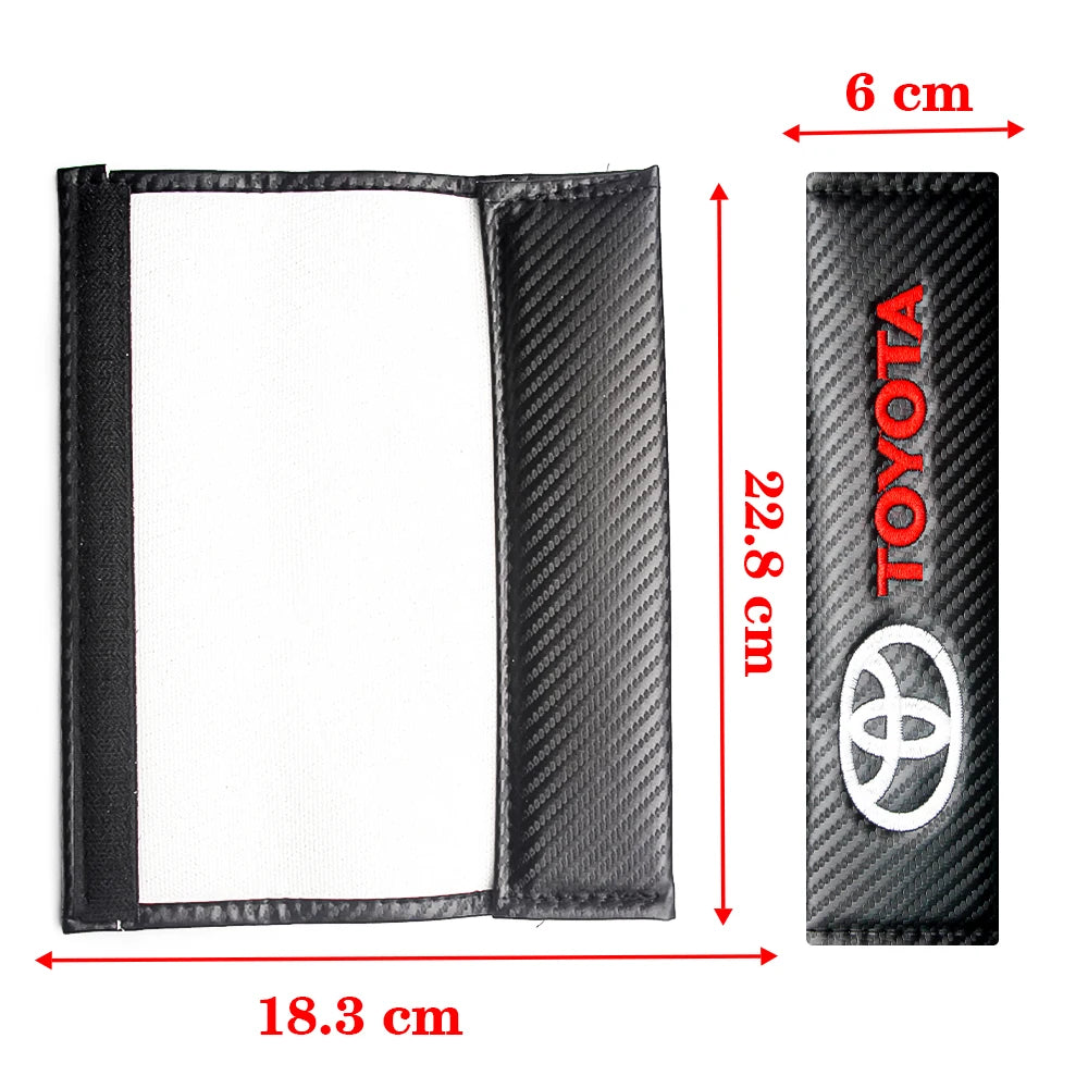 Auto sticker For Toyota Camry Car Seat Belt Cover Carbon Fiber Leather Shoulder Protection Cover Corolla E150 Rav4 Mark 2 Reiz