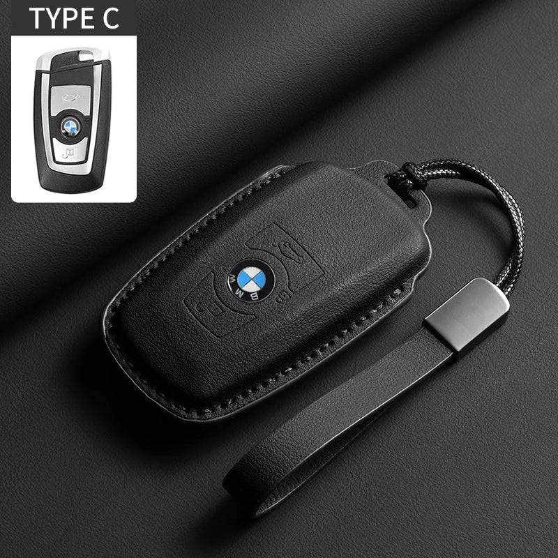 Soft Leather Car Key Case Full Cover Shell For BMW 1 2 3 4 5 6 Series X1 X3 X4 X5 X6 F36 F25 F26 F30 F34 F10 F07 F20 Z10 F15 F16