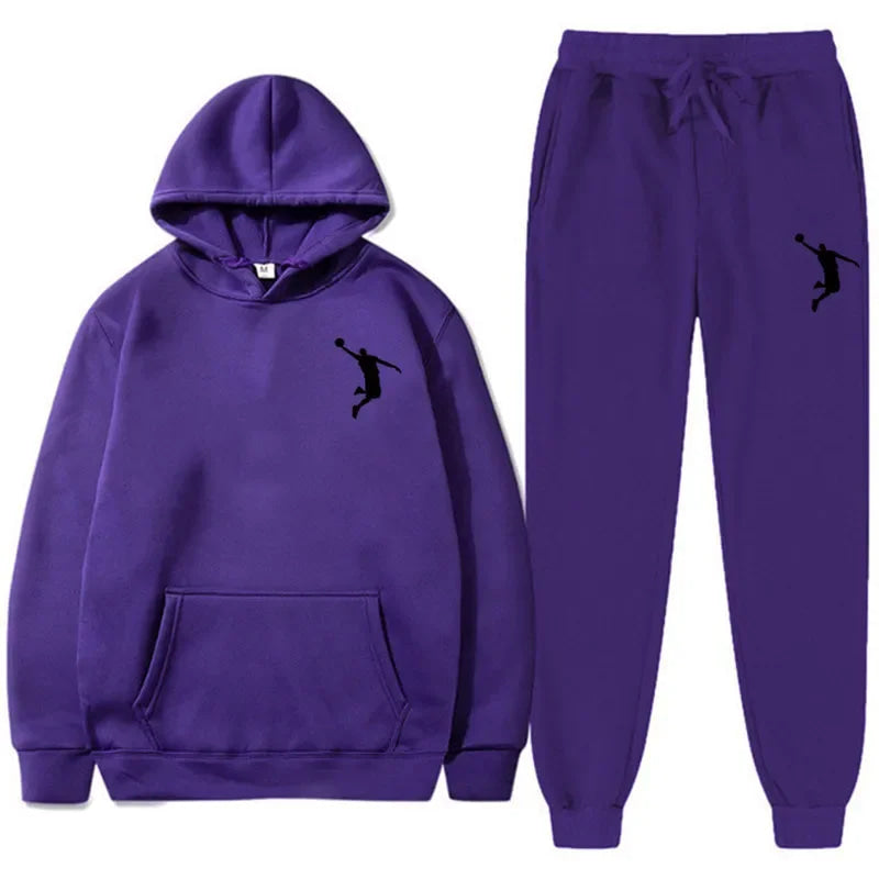 Sports Basketball Brand Sweatshirt Sweatpants Men Women 2 Pieces Sets Tracksuit Fashion Casual Hooded Sportswear Sudadera Hombre