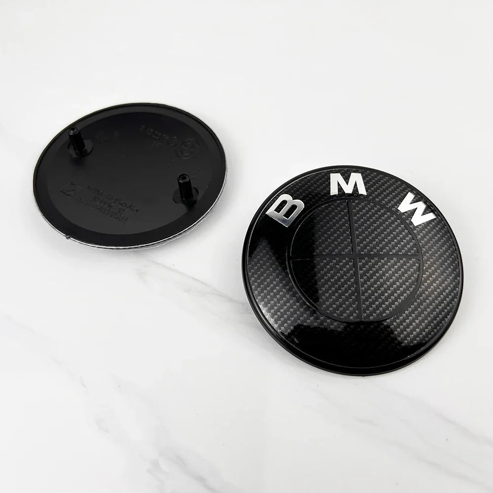 2pcs 74mm 82mm Car Front Hood Bonnet Emblem Rear Trunk Badge For BMW E30 E36 F34 F23 G14 G20 G30 X1 X2 X3 X5 M1 M2 Accessories