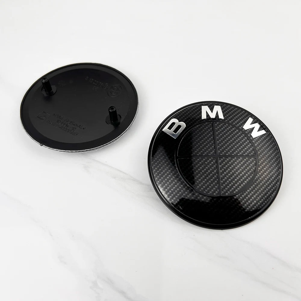 2pcs 74mm 82mm Car Front Hood Bonnet Emblem Rear Trunk Badge For BMW E30 E36 F34 F23 G14 G20 G30 X1 X2 X3 X5 M1 M2 Accessories