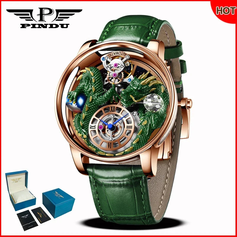 PINDU Design 2025 NEW Men Watch Diamond TourbillionTop Brand Luxury Astronomia Quartz Watch Men sapphire glass waterproof Watch
