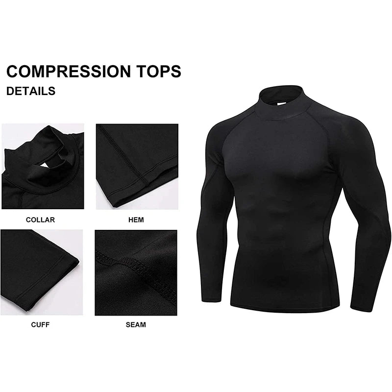 Camiseta deportiva de culturismo para hombre, camiseta para correr de secado rápido, Top de compresión de manga larga, camiseta de gimnasio para hombre, camiseta ajustada para Fitness Rashgard