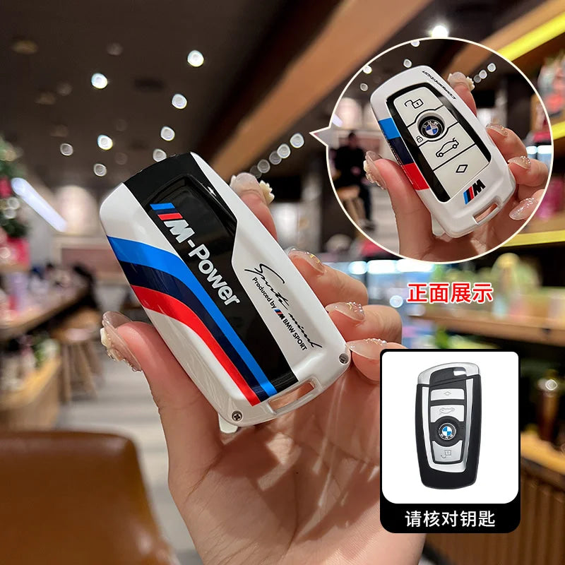 M-Power Logo Car Key Case Cover For BMW 530i 550i 320i 1 2 3 4 5 Series 118i 225i M240i F20 F21 F30 F31 F25 F01 F02 Accessories
