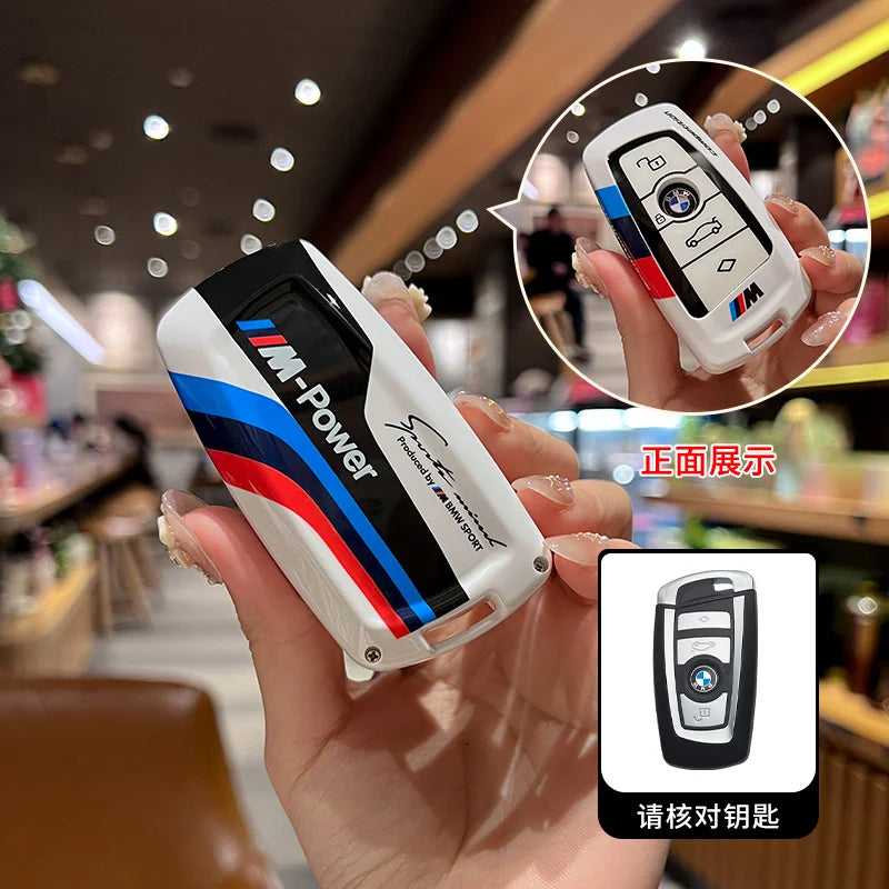 M-Power Logo Car Key Case Cover For BMW 530i 550i 320i 1 2 3 4 5 Series 118i 225i M240i F20 F21 F30 F31 F25 F01 F02 Accessories