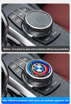 4.5CM 4.8CM Carbon Fibre Car Center Console Knob Stickers Decoration Accessories For BMW 1 2 3 4 5 6 Series GT Z4 X3 X4 X5 X6 X7