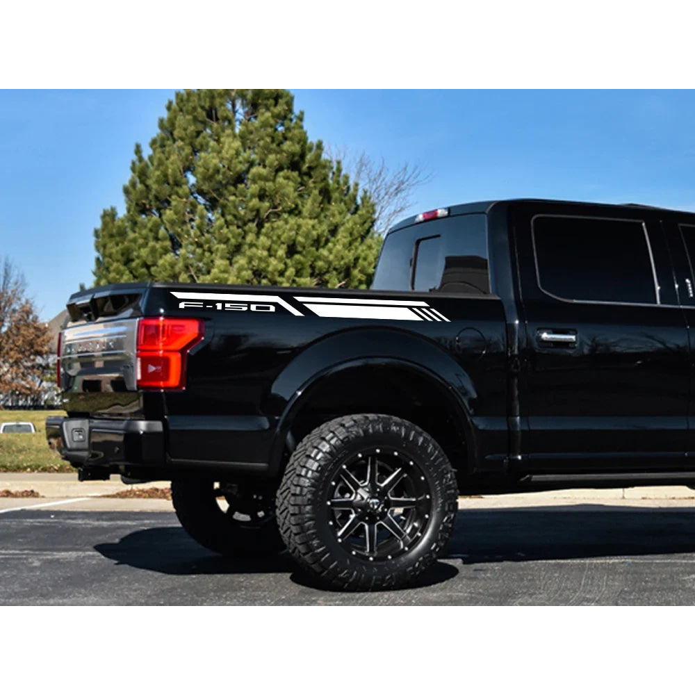 For Ford F150 Raptor Lariat Limited Pickup Bed Side Sticker Car Stripes Style Decor Decal Truck Vinyl Cover Auto Accessories