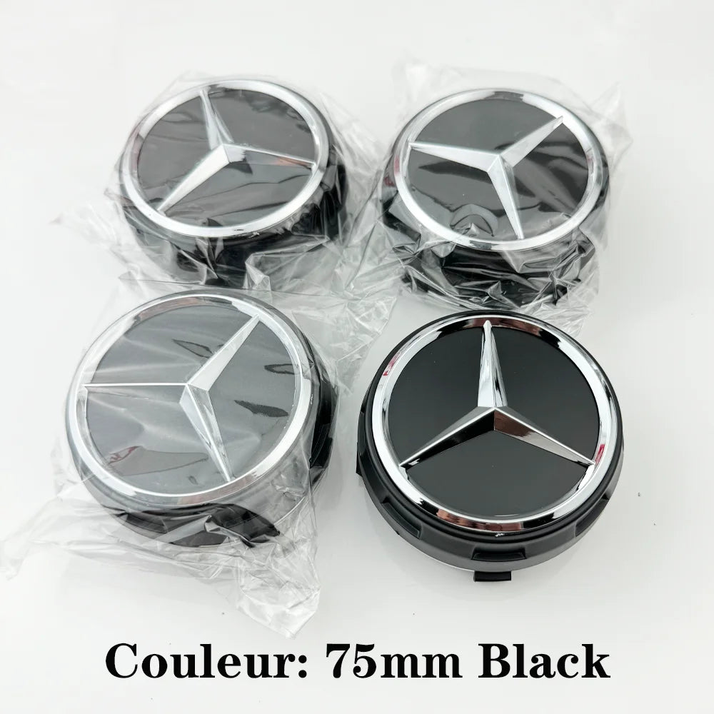 Car silver Red 4pcs 75mm Wheel Center Hub Caps 4Pcs For Mercedes Benz AMG A0004000900 W212 W205 W204 W211 W213 Accessories