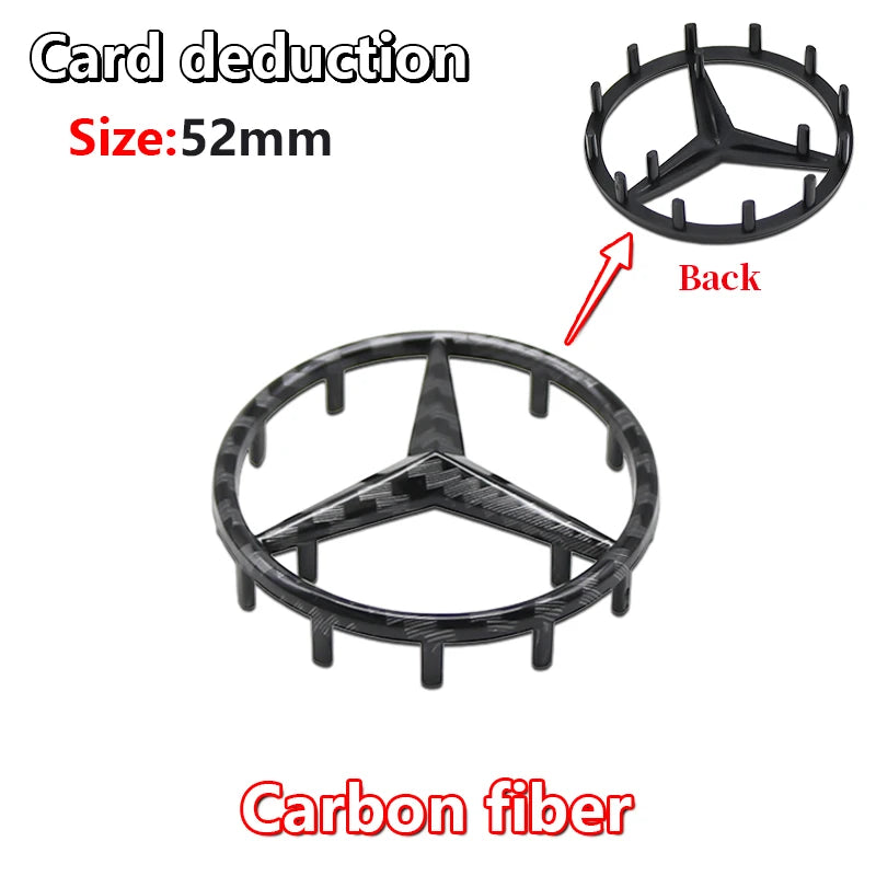52mm 57mm Pins Sticker Car Steering Wheel Emblem Badge For Mercedes C E S Class CLA CLS W212 W205 W204 Styling Accessories Trim