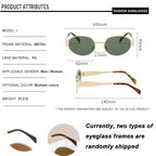 Gafas de sol de marca de Metal de lujo para hombres y mujeres, gafas de sol de moda de diseñador Unisex, gafas ovaladas Unisex con estilo
