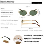 Gafas de sol de marca de Metal de lujo para hombres y mujeres, gafas de sol de moda de diseñador Unisex, gafas ovaladas Unisex con estilo