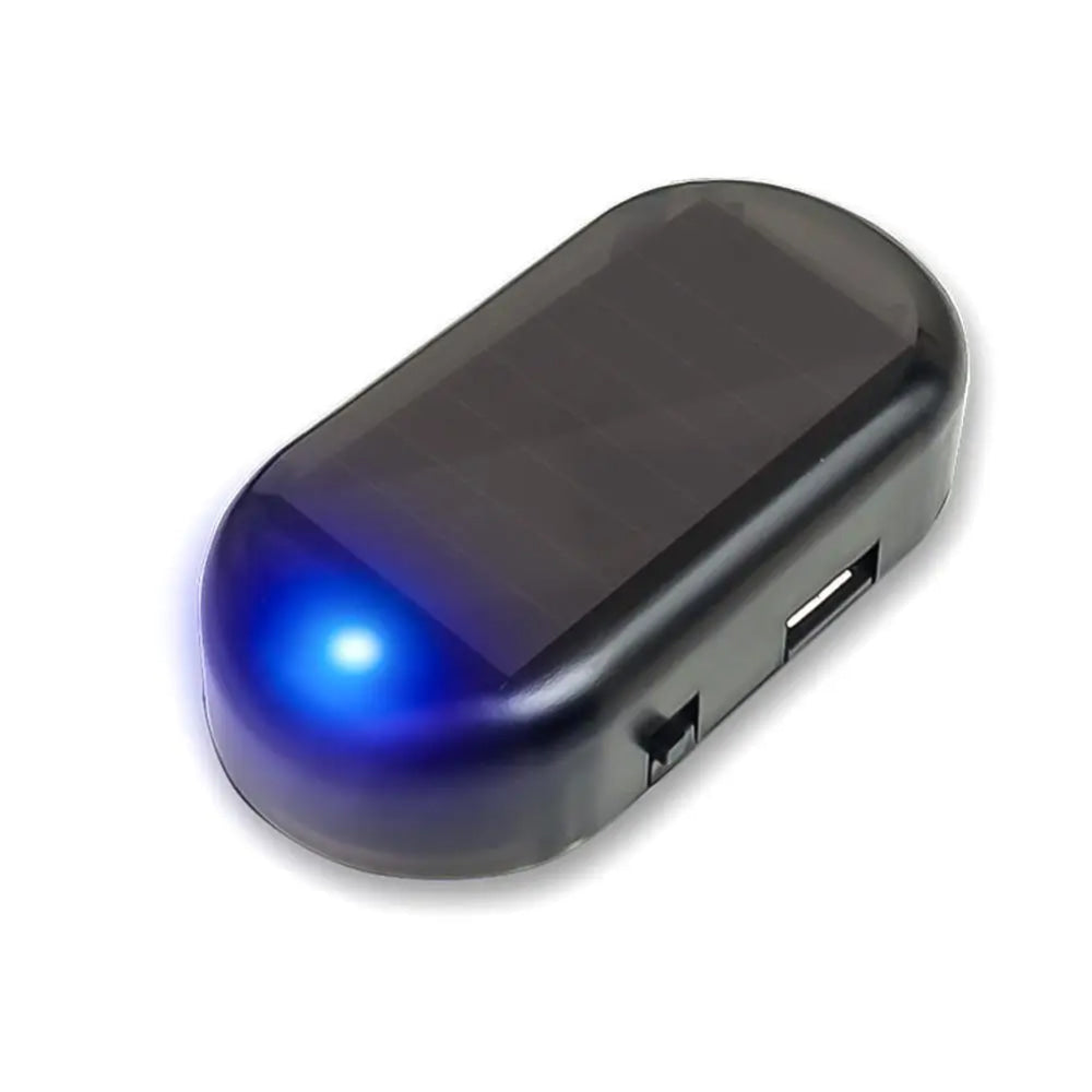 Luz de seguridad falsa para coche con energía Solar, alarma simulada, lámpara LED intermitente inalámbrica, luz de precaución de advertencia antirrobo, 1 Uds.