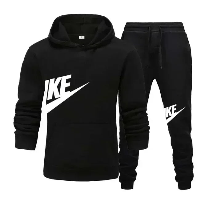 Men's casual sports suit, fashion new men's and women's sports hoodie + pants 2 sets, autumn and winter warm sportswear suit