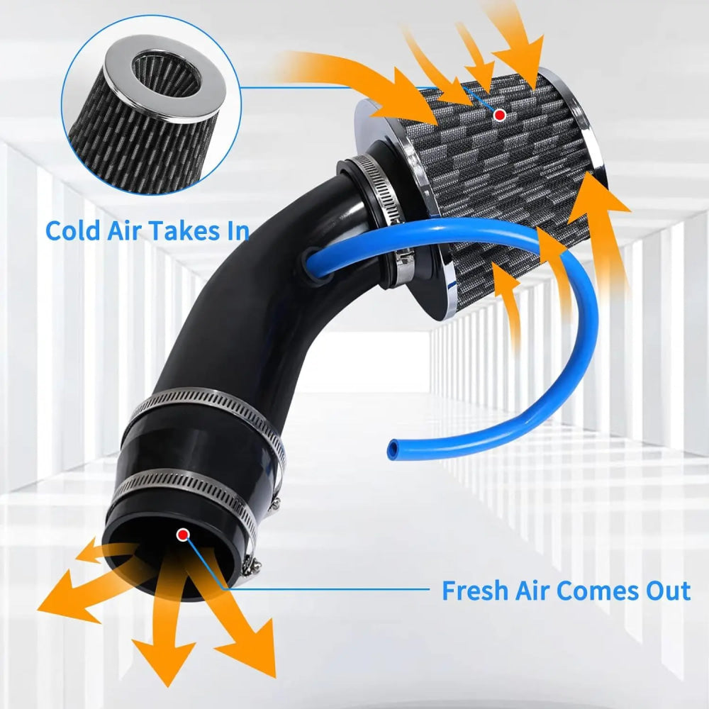 1Set 3" Cold Air Intake Filter Induction Kit Pipe Power Flow Hose System