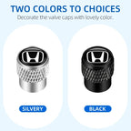 Car Tire Stem Valve Caps Aluminium Car Dustproof Caps Tire Wheel Stem Air Valve Caps For Honda Civic XR-V HR-V City Accord Jazz