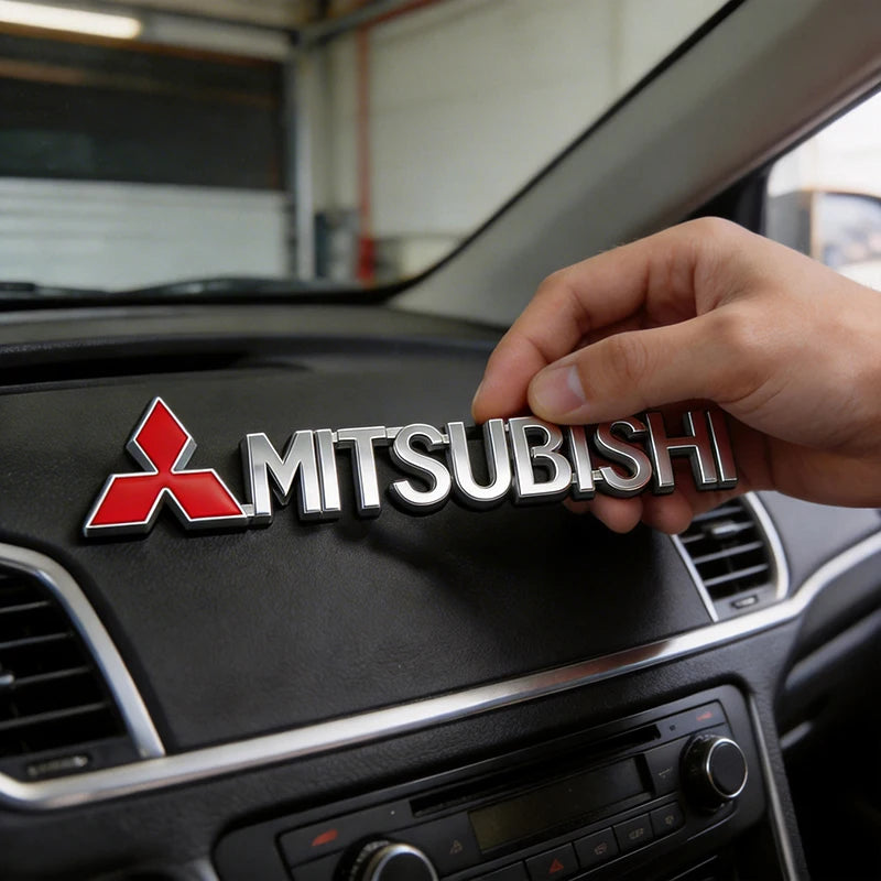 For Mitsubishi Outlander Eclipse Pajero Lancer EVO ASX Triton Attrage Ralliart Delica Car Metal Logo Badge Emblem Sticker