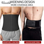 Vensslim Men Body Shaper Waist Trainer Slimming Belt Compression Corset Workout Sauna Sweat Bands Fitness Fat Burner Trimmer