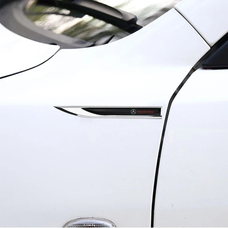 1 Pair Car Side Fender Knife Stickers Emblem Badge Decals Trim Styling for Mercedes Benz AMG W203 W206 W220 W205 W211 W212 W201