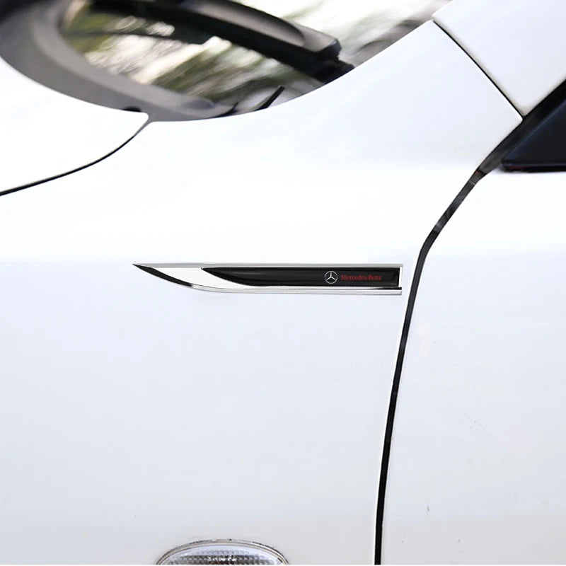 1 Pair Car Side Fender Knife Stickers Emblem Badge Decals Trim Styling for Mercedes Benz AMG W203 W206 W220 W205 W211 W212 W201