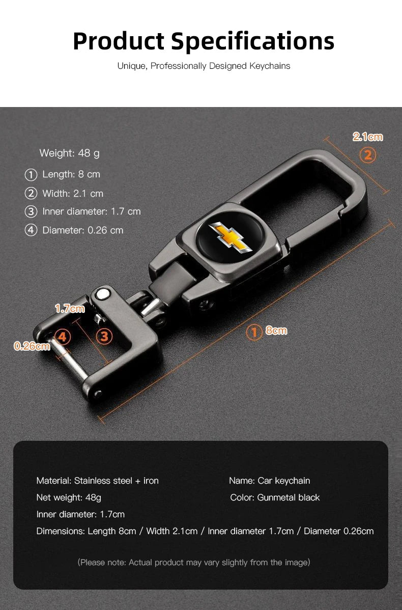 Metal Keychain Car Logo Keyring Pendant Auto Accessories For Chevrolet Cruze Onix Tracker Aveo Bolt Captiva Equinox Spark Tahoe
