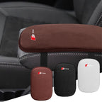 Suede Leather Armrest Mat Arm Rest Protection Cushion Auto Armrest Valve Cap For Audi Sline S3 A4 S4 TT Q1 C2 Q3 S7 B8 B9 8P 8V