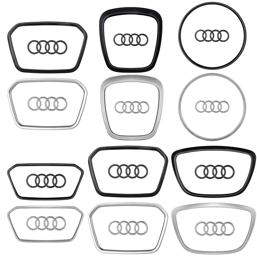 Car Styling Steering Wheel Center Logo Cover Replacement Trim Accessories For Audi Sline TT A3 A5 A7 Q3 Q5 Q7 Q8 A4L A6L A8L Q5L